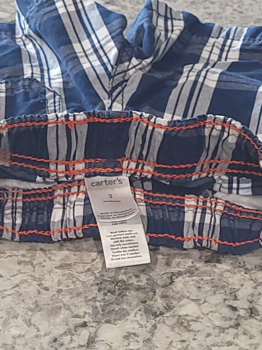 Carter’s Baby Boy 3M Plaid Shorts 2-Pair Bundle Navy Blue Preppy - Picture 4 of 9